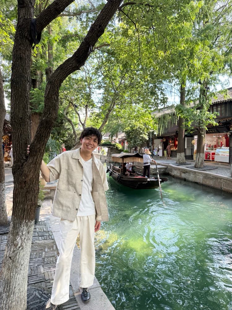 Along a canal in a Chinese water town